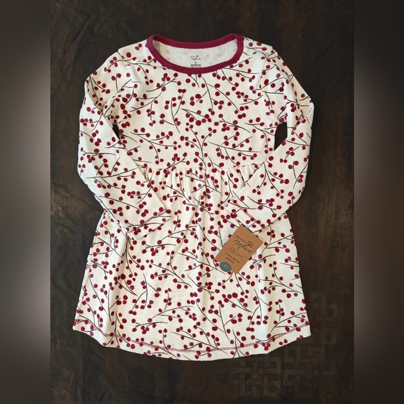 Touched By Nature Other - 🤍NWT Touched By Nature Toddler Girls Cherry Long Sleeve Dress Size 4T